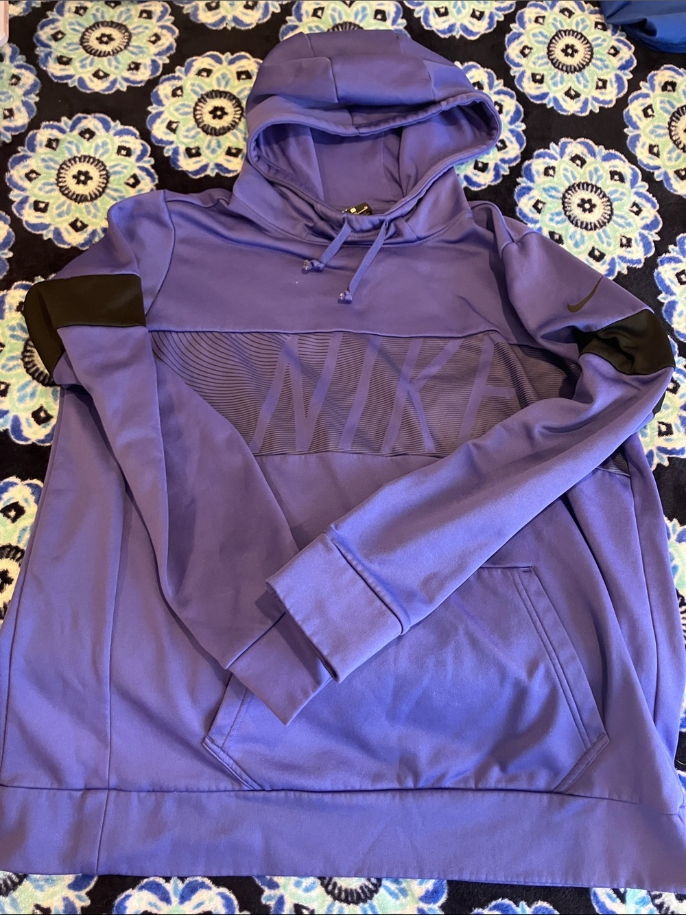 Nike Men's Purple Zip-Up Hoodie with Black Accents